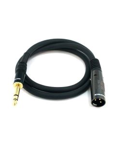 Monoprice XLR Male to 1/4-Inch TRS Male Cable - 3 Feet - Black, 16AWG, Gold Plated - Premier Series