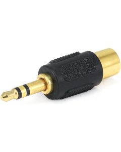 Monoprice 107147 3.5mm Stereo Plug to RCA Jack Adaptor, Gold Plated, Black