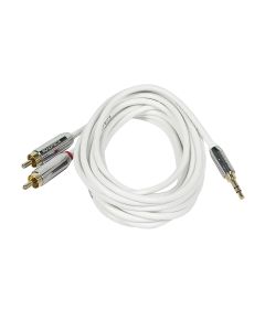 Monoprice Audio Cable - 6 Feet - White | Stereo Male to RCA Stereo Male Gold Plated Cable for Mobile