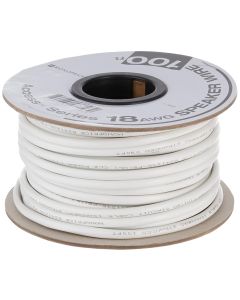 Monoprice Access Series 18 Gauge AWG CL2 Rated 4 Conductor Speaker Wire/ Cable - 100ft Fire Safety In Wall Rated, Jacketed In White PVC material 99.9% Oxygen-Free Pure Bare Copper