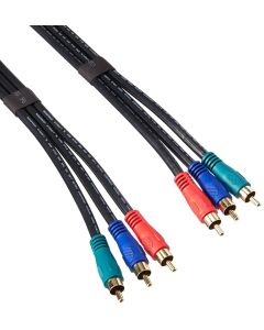 Monoprice 1.5ft 22AWG 3-RCA Component Video Coaxial Cable (RG-59/U) - Black